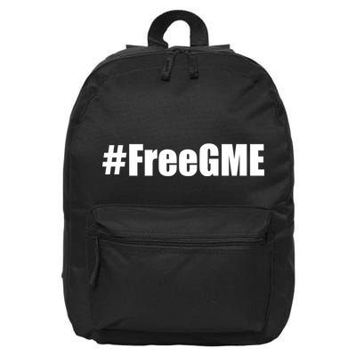 FreeGME Hashtag Stocks Gamestop Stock Market 16 in Basic Backpack