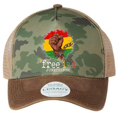 Freeish Juneteenth June 19 Fist Breaking Chains Legacy Tie Dye Trucker Hat