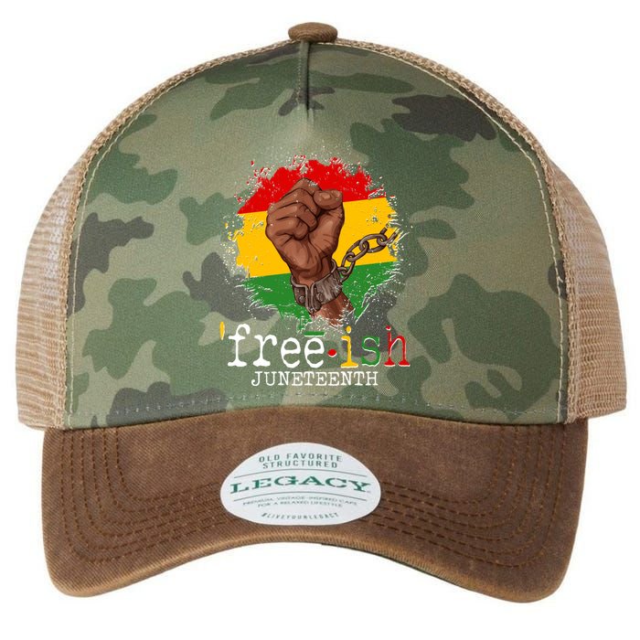 Freeish Juneteenth June 19 Fist Breaking Chains Legacy Tie Dye Trucker Hat