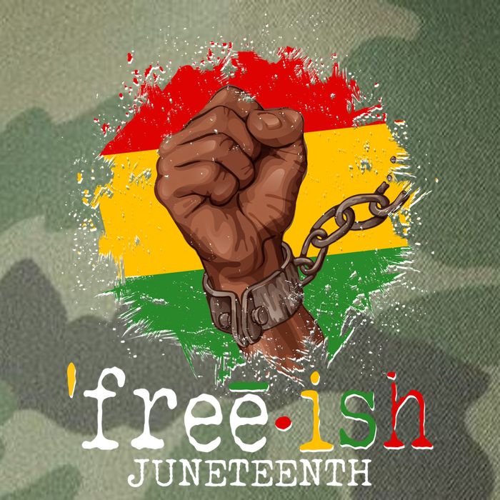 Freeish Juneteenth June 19 Fist Breaking Chains Legacy Tie Dye Trucker Hat