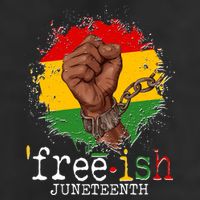 Freeish Juneteenth June 19 Fist Breaking Chains Garment-Dyed Fleece Hoodie