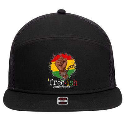 Freeish Juneteenth June 19 Fist Breaking Chains 7 Panel Mesh Trucker Snapback Hat