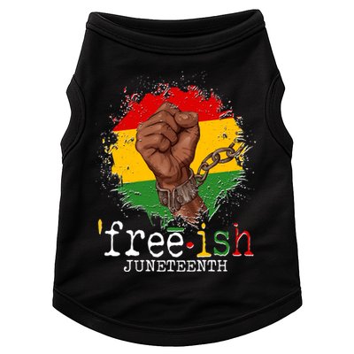 Freeish Juneteenth June 19 Fist Breaking Chains Doggie Tank