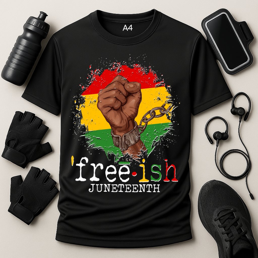 Freeish Juneteenth June 19 Fist Breaking Chains Performance Shirt