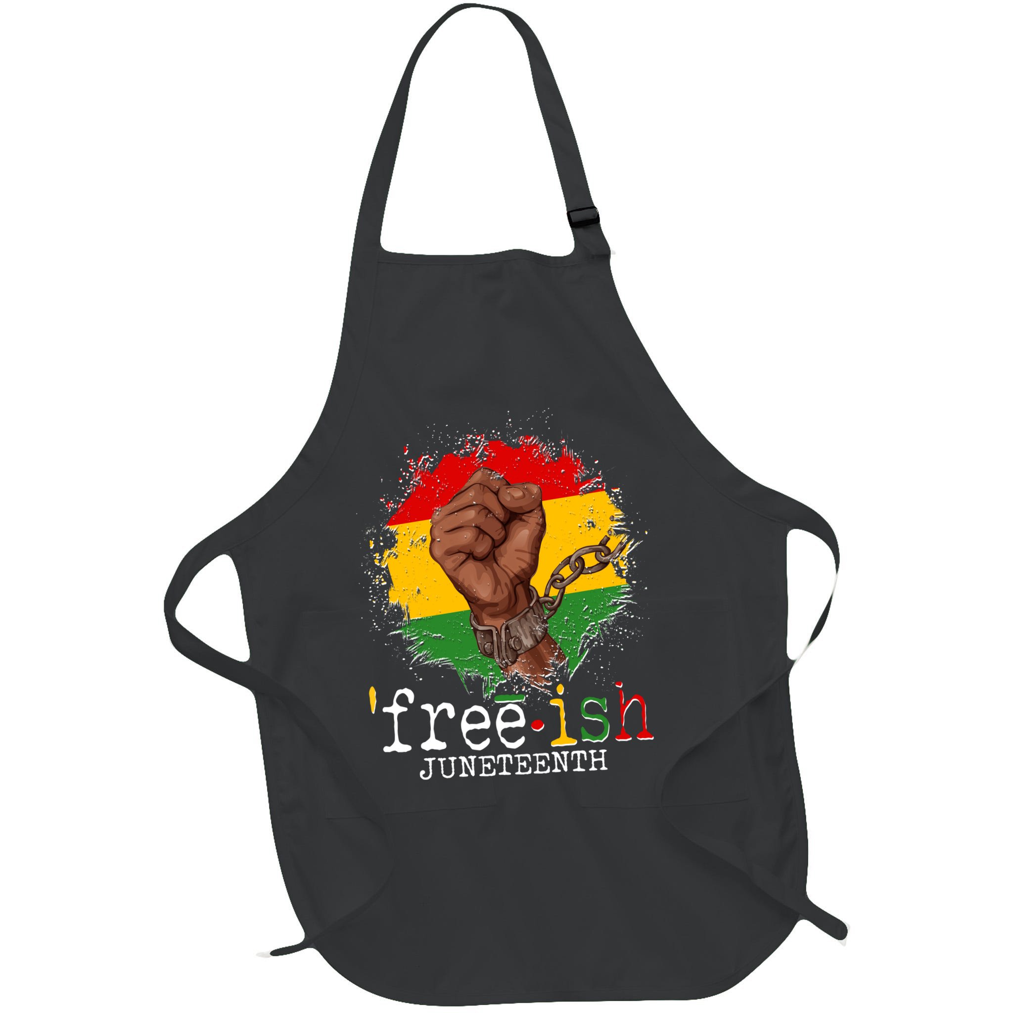 Freeish Juneteenth June 19 Fist Breaking Chains Apron