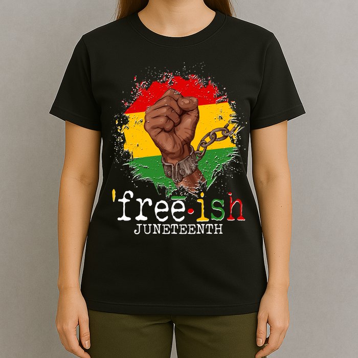 Freeish Juneteenth June 19 Fist Breaking Chains T-Shirt
