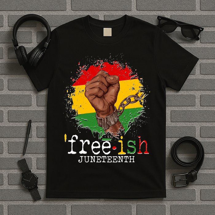 Freeish Juneteenth June 19 Fist Breaking Chains T-Shirt