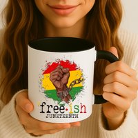 Freeish Juneteenth June 19 Fist Breaking Chains Mug