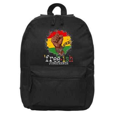 Freeish Juneteenth June 19 Fist Breaking Chains 16 in Basic Backpack
