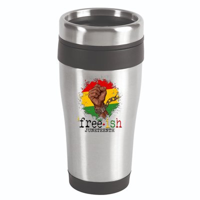 Freeish Juneteenth June 19 Fist Breaking Chains 16oz Travel Tumbler