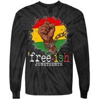 Freeish Juneteenth June 19 Fist Breaking Chains Tie-Dye Long Sleeve Shirt