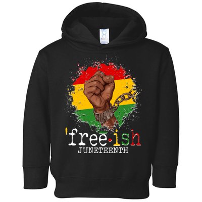 Freeish Juneteenth June 19 Fist Breaking Chains Toddler Hoodie