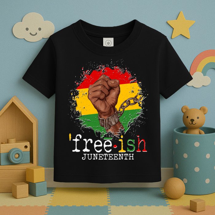 Freeish Juneteenth June 19 Fist Breaking Chains Toddler T-Shirt