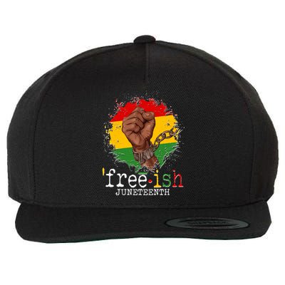 Freeish Juneteenth June 19 Fist Breaking Chains Wool Snapback Cap