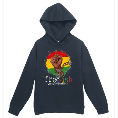 Freeish Juneteenth June 19 Fist Breaking Chains Urban Pullover Hoodie