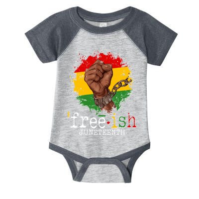 Freeish Juneteenth June 19 Fist Breaking Chains Infant Baby Jersey Bodysuit