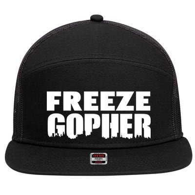Freeze Gopher Logo 7 Panel Mesh Trucker Snapback Hat