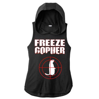 Freeze Gopher Target Ladies PosiCharge Tri-Blend Wicking Draft Hoodie Tank