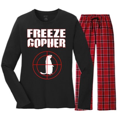 Freeze Gopher Target Women's Long Sleeve Flannel Pajama Set 