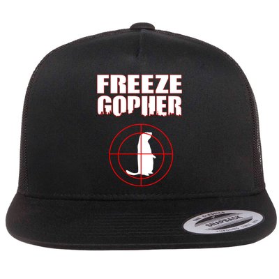 Freeze Gopher Target Flat Bill Trucker Hat