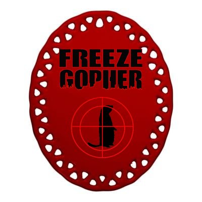 Freeze Gopher Target Ceramic Oval Ornament