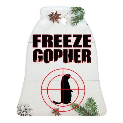 Freeze Gopher Target Ceramic Bell Ornament