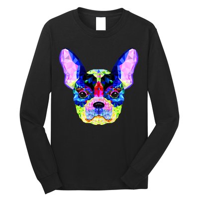 French Bulldog Geometric Long Sleeve Shirt