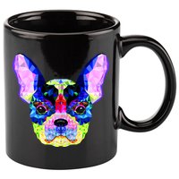 French Bulldog Geometric 11oz C Handle Ceramic Mug