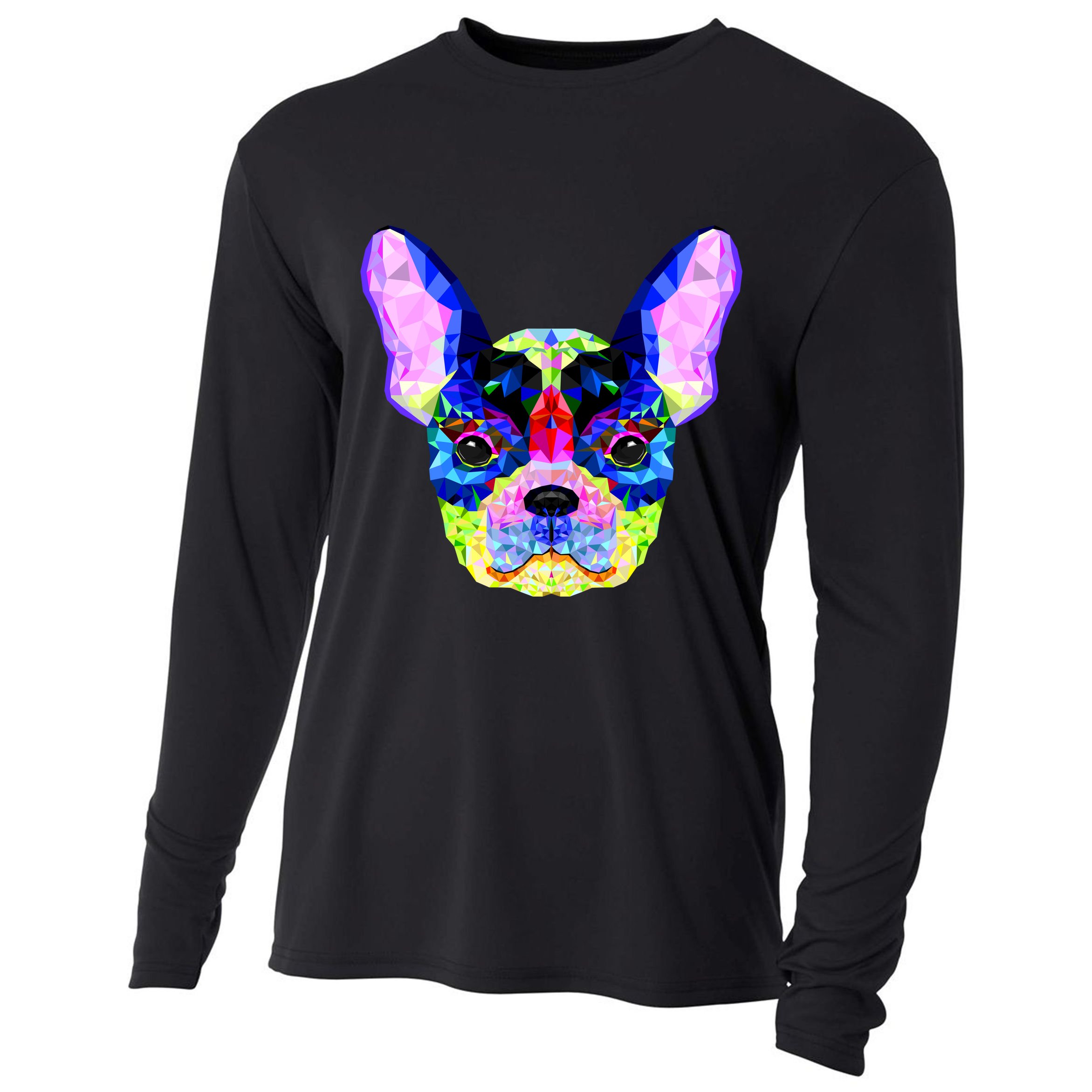 French Bulldog Geometric Cooling Performance Long Sleeve Crew