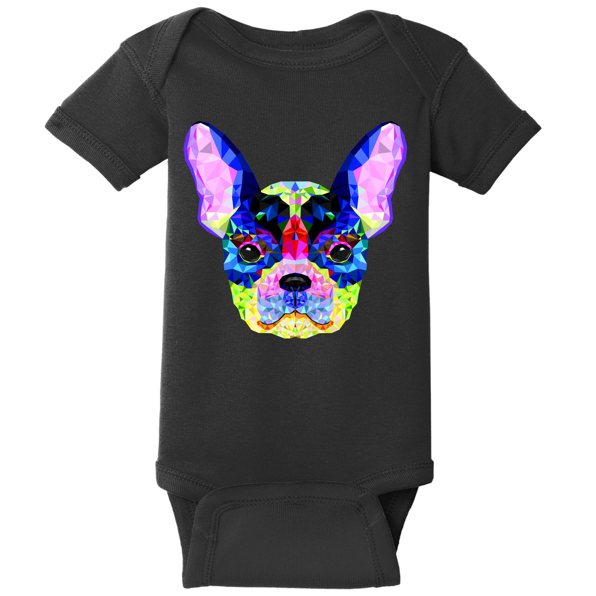 French Bulldog Geometric Baby Bodysuit