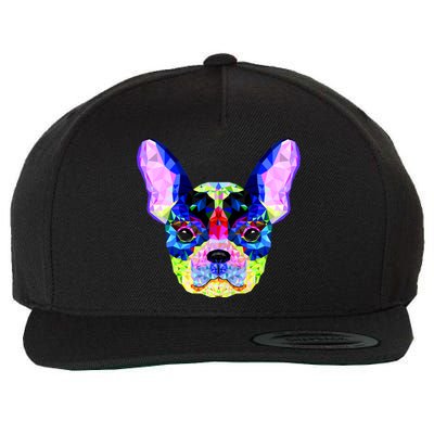 French Bulldog Geometric Wool Snapback Cap