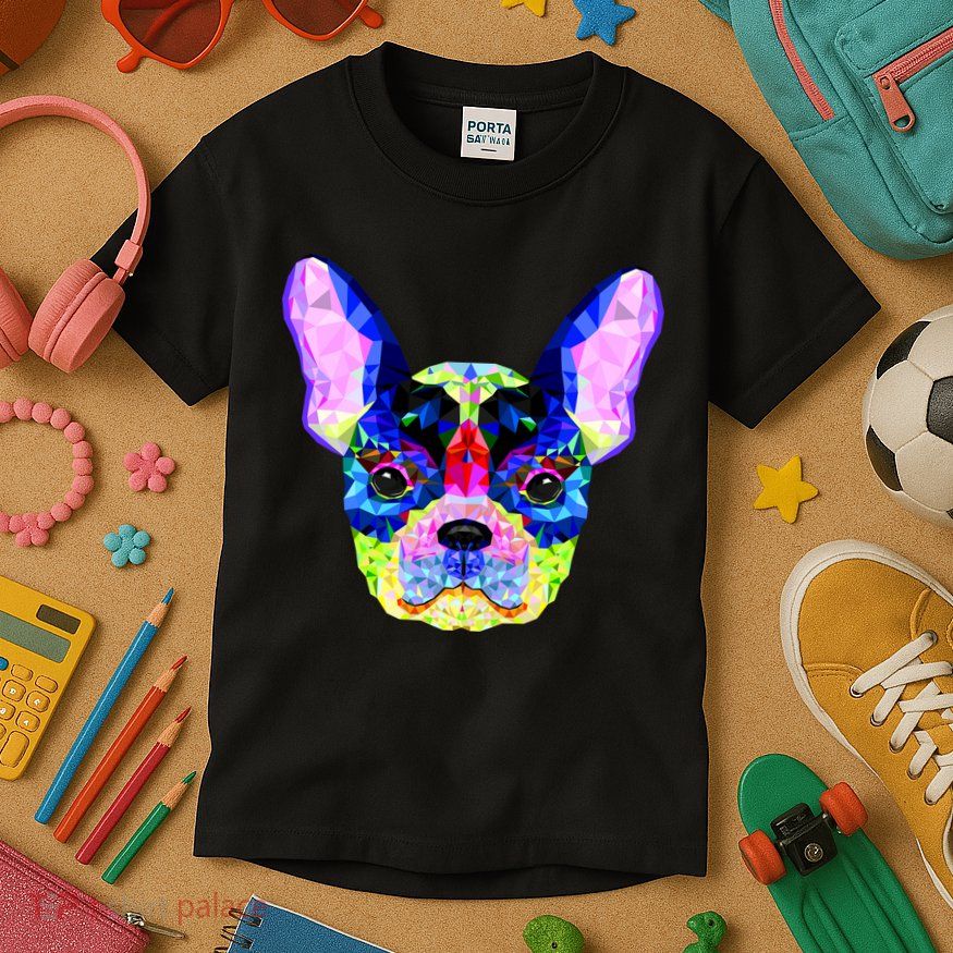 French Bulldog Geometric Kids T-Shirt