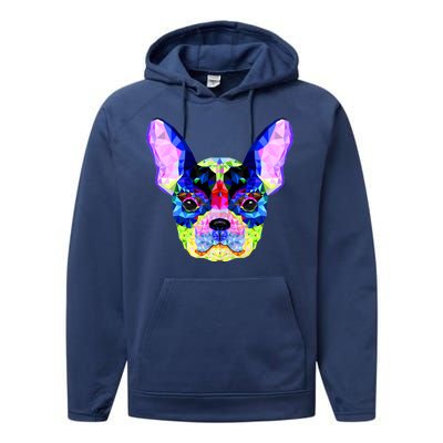 French Bulldog Geometric Performance Fleece Hoodie