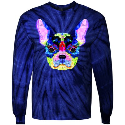 French Bulldog Geometric Tie-Dye Long Sleeve Shirt