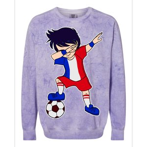 French Dabbing Soccer Boy France Colorblast Crewneck Sweatshirt