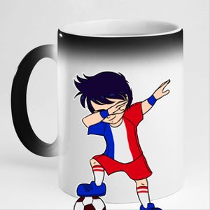 French Dabbing Soccer Boy France 11oz Black Color Changing Mug