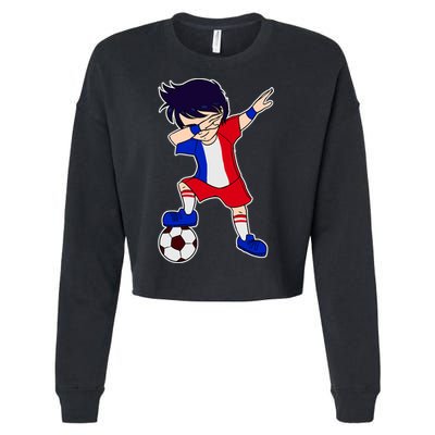 French Dabbing Soccer Boy France Cropped Pullover Crew