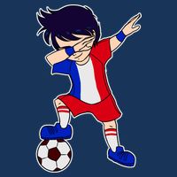 French Dabbing Soccer Boy France 7 Panel Mesh Trucker Snapback Hat