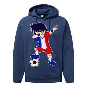 French Dabbing Soccer Boy France Performance Fleece Hoodie