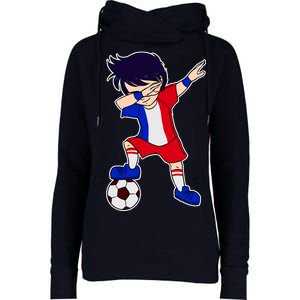 French Dabbing Soccer Boy France Womens Funnel Neck Pullover Hood