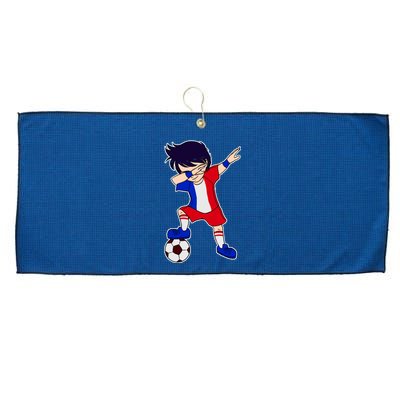 French Dabbing Soccer Boy France Large Microfiber Waffle Golf Towel