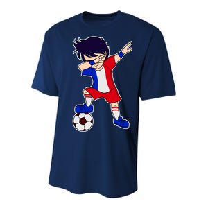 French Dabbing Soccer Boy France Youth Performance Sprint T-Shirt