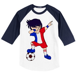 French Dabbing Soccer Boy France Baseball Sleeve Shirt