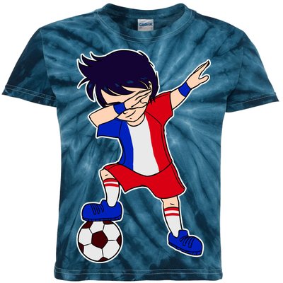 French Dabbing Soccer Boy France Kids Tie-Dye T-Shirt