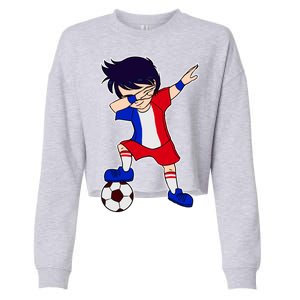 French Dabbing Soccer Boy France Cropped Pullover Crew