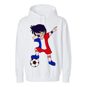 French Dabbing Soccer Boy France Garment-Dyed Fleece Hoodie