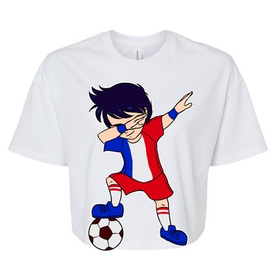 French Dabbing Soccer Boy France Bella+Canvas Jersey Crop Tee