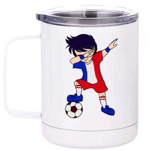 French Dabbing Soccer Boy France 12 oz Stainless Steel Tumbler Cup