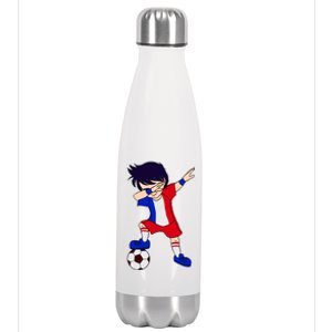 French Dabbing Soccer Boy France Stainless Steel Insulated Water Bottle