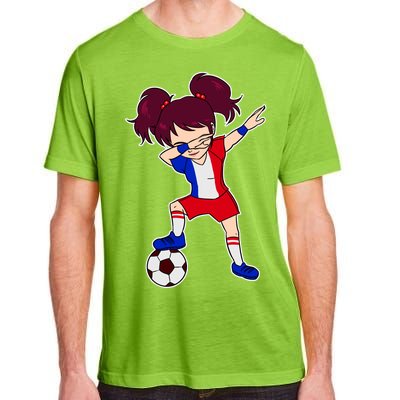 French Dabbing Soccer Girl France Adult ChromaSoft Performance T-Shirt